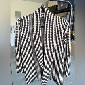 Ann Taylor Black and Cream Patterned Blazer